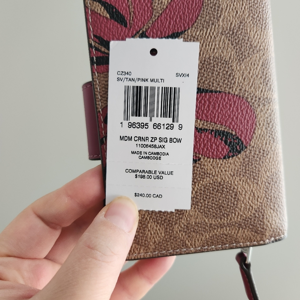 Coach Brown and Pink Floral Wallet - Picture 7 of 7